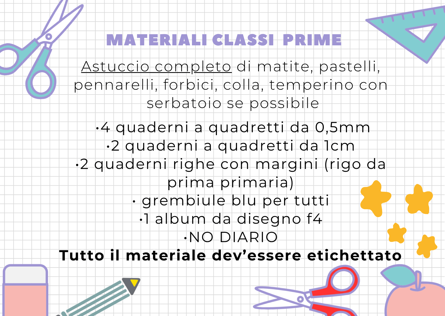 Materiale scolastico a.s.2026/2027